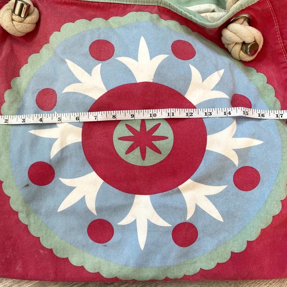 Large Canvas Beach Tote in Pink - Picture 5 of 11